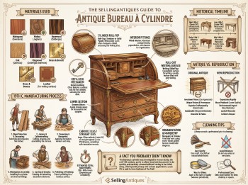 Antique Bureau A Cylindre Guide Infographic