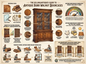 Antique Burr Walnut Bookcases Guide Infographic