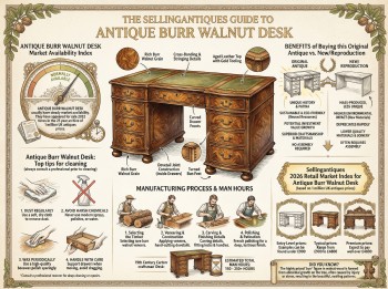 Antique Burr Walnut Desk Guide Infographic