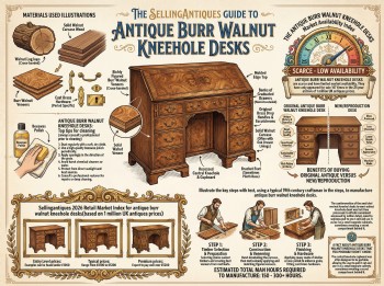 Antique Burr Walnut Kneehole Desks Guide Infographic