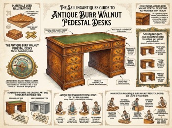 Antique Burr Walnut Pedestal Desks Guide Infographic