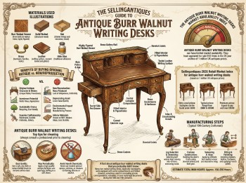 Antique Burr Walnut Writing Desks Guide Infographic