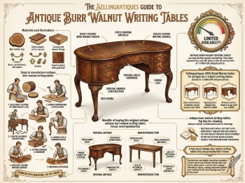 Antique Burr Walnut Writing Tables Guide Infographic