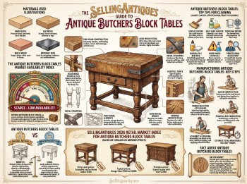 Antique Butchers Block Tables Guide Infographic