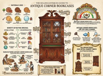 Antique Corner Bookcases Guide Infographic