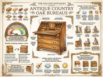Antique Country Oak Bureaus Guide Infographic