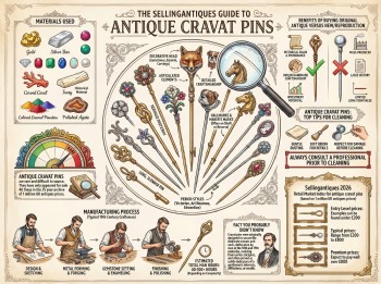 Antique Cravat Pins Guide Infographic