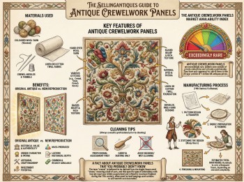 Antique Crewelwork Panels Guide Infographic