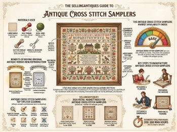 Antique Cross Stitch Samplers Guide Infographic