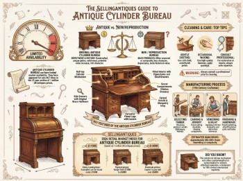 Antique Cylinder Bureau Guide Infographic