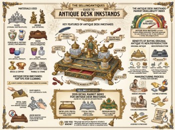 Antique Desk Inkstands Guide Infographic
