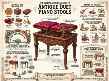 Antique Duet Piano Stools Guide Infographic