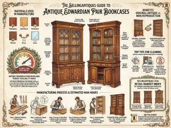 Antique Edwardian Pair Bookcases Guide Infographic