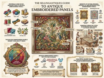 Antique Embroidered Panels Guide Infographic