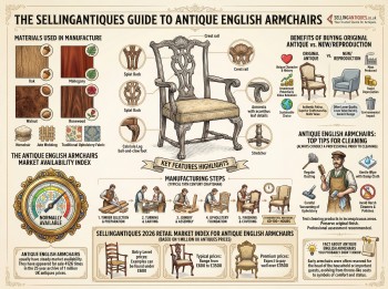 Antique English Armchairs Guide Infographic