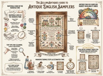 Antique English Samplers Guide Infographic