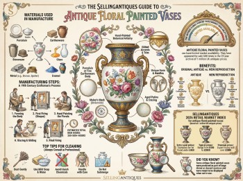 Antique Floral Painted Vases Guide Infographic