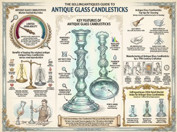 Antique Glass Candlesticks Guide Infographic