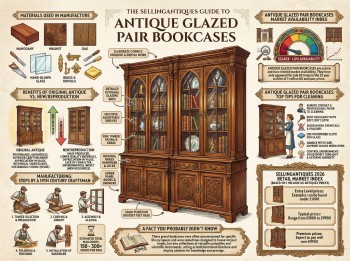 Antique Glazed Pair Bookcases Guide Infographic