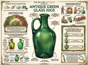 Antique Green Glass Jugs Guide Infographic
