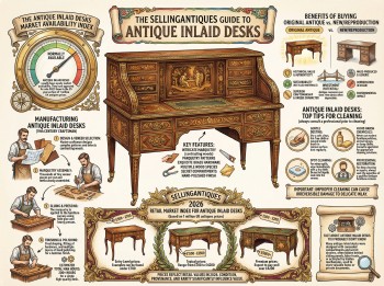 Antique Inlaid Desks Guide Infographic