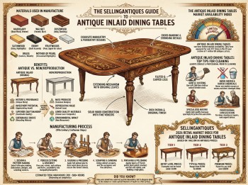 Antique Inlaid Dining Tables Guide Infographic