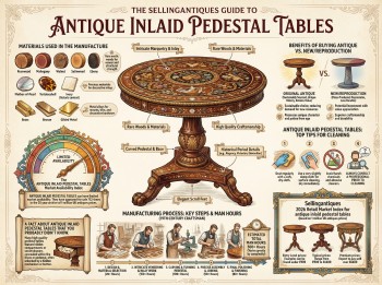 Antique Inlaid Pedestal Tables Guide Infographic