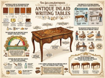 Antique Inlaid Writing Tables Guide Infographic