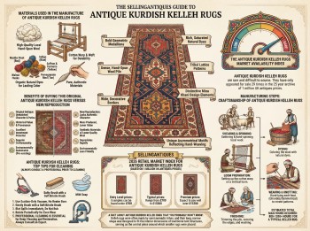 Antique Kurdish Kelleh Rugs Guide Infographic