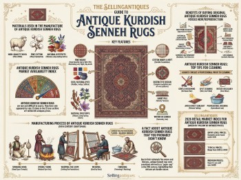 Antique Kurdish Senneh Rugs Guide Infographic