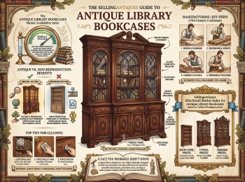 Antique Library Bookcases Guide Infographic
