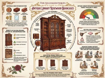 Antique Library Rosewood Bookcases Guide Infographic