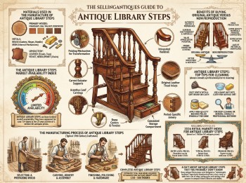 Antique Library Steps Guide Infographic