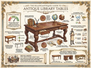 Antique Library Tables Guide Infographic