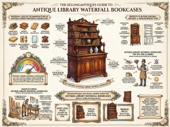 Antique Library Waterfall Bookcases from 1 Shops