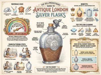 Antique London Silver Flasks Guide Infographic