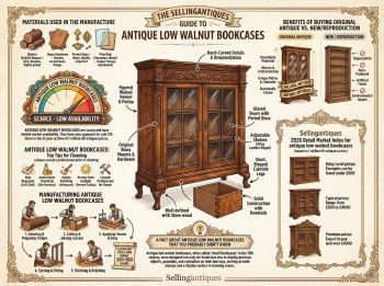 Antique Low Walnut Bookcases Guide Infographic