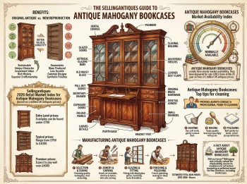 Antique Mahogany Bookcases Guide Infographic
