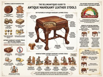 Antique Mahogany Leather Stools Guide Infographic