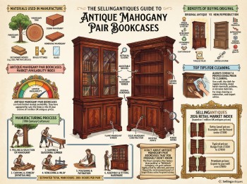 Antique Mahogany Pair Bookcases Guide Infographic