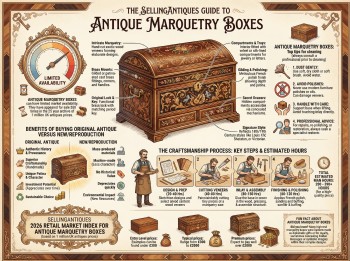 Antique Marquetry Boxes Guide Infographic