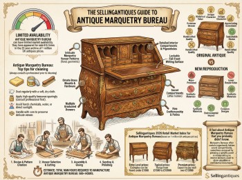 Antique Marquetry Bureau Guide Infographic