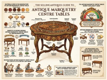 Antique Marquetry Centre Tables Guide Infographic