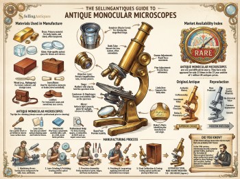 Antique Monocular Microscopes Guide Infographic