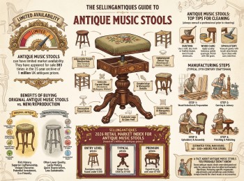 Antique Music Stools Guide Infographic
