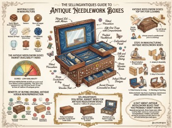 Antique Needlework Boxes Guide Infographic