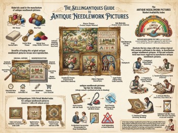 Antique Needlework Pictures Guide Infographic