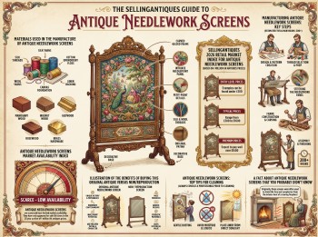 Antique Needlework Screens Guide Infographic
