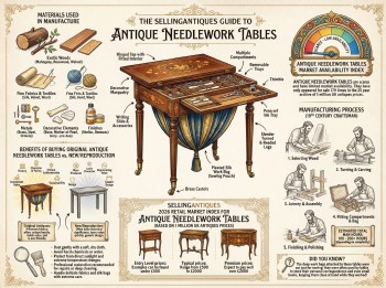 Antique Needlework Tables Guide Infographic