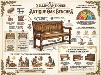 Antique Oak Benches Guide Infographic